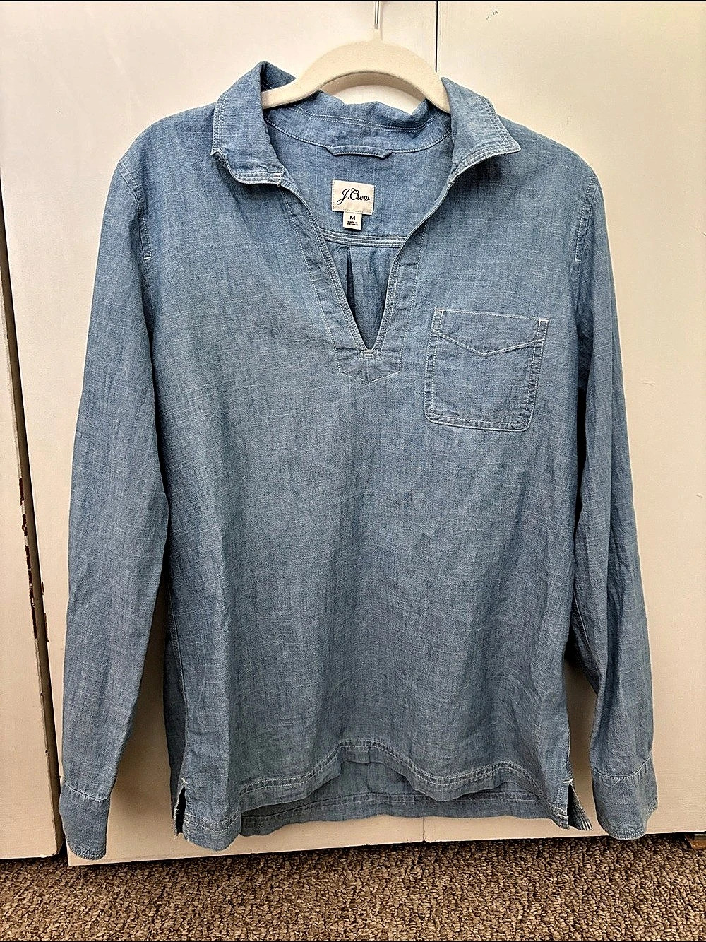 J. Crew Chambray Popover Shirt - Size Medium